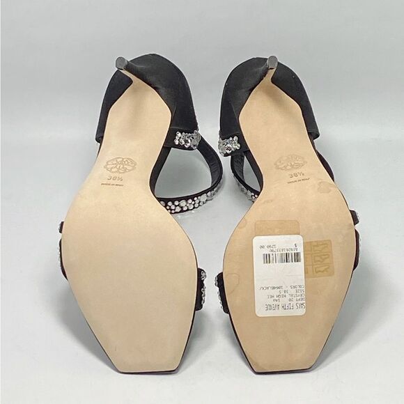 Alexander McQueen Crystal-Embellished Satin High-Heel Sandals size 38.5 - Picture 11 of 12